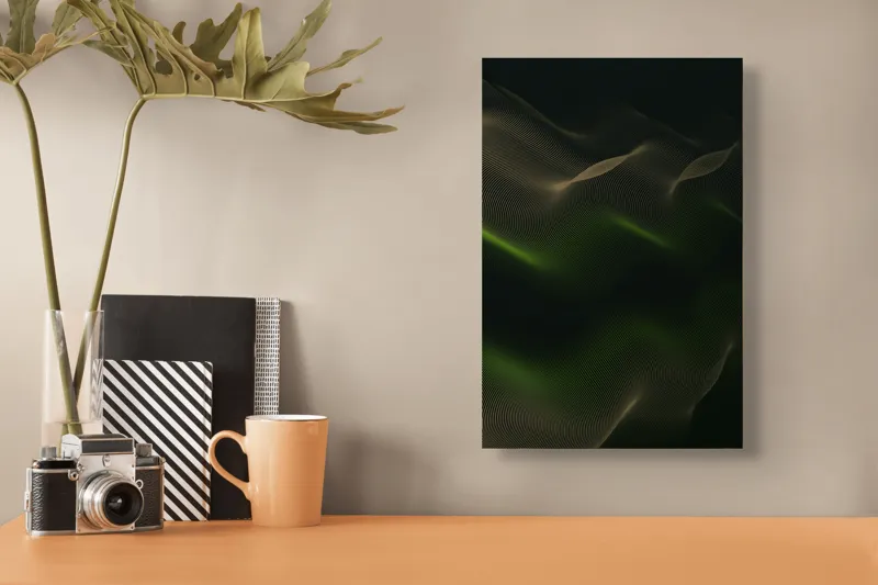 Tablou Canvas Văluri Cosmice în Noapte Verde, 26 x 39 cm – poza 3