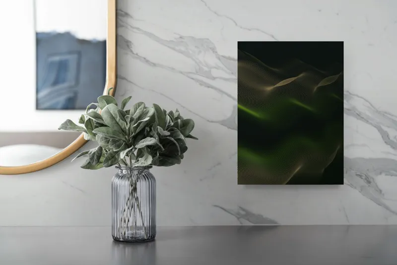Tablou Canvas Văluri Cosmice în Noapte Verde, 26 x 39 cm – poza 4