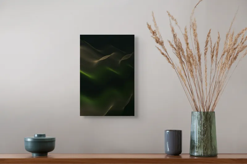 Tablou Canvas Văluri Cosmice în Noapte Verde, 26 x 39 cm – poza 5