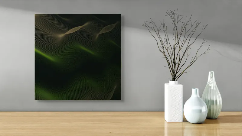 Tablou Canvas Văluri Cosmice în Noapte Verde, 50 x 50 cm – poza 3