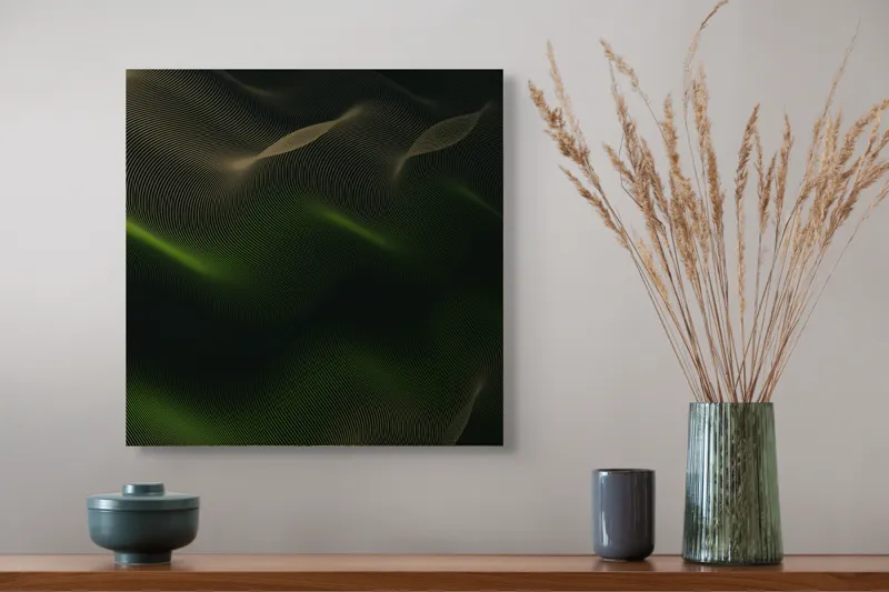 Tablou Canvas Văluri Cosmice în Noapte Verde, 50 x 50 cm – poza 4