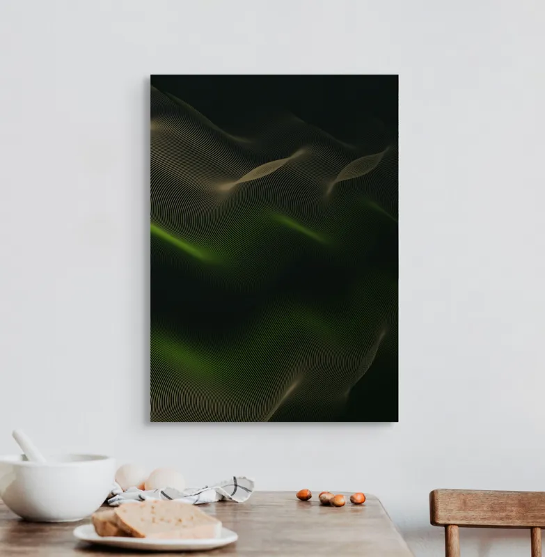 Tablou Canvas Văluri Cosmice în Noapte Verde, 50 x 70 cm – poza 3