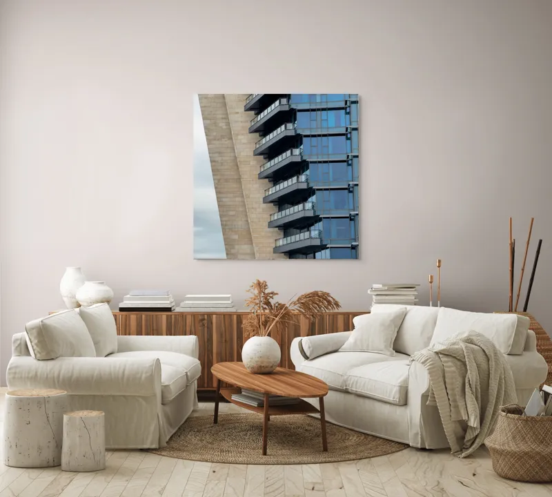 Tablou Canvas Arhitectură Modernă Terase Elegante Geometric Futuristic, 100 x 100 cm – poza 3
