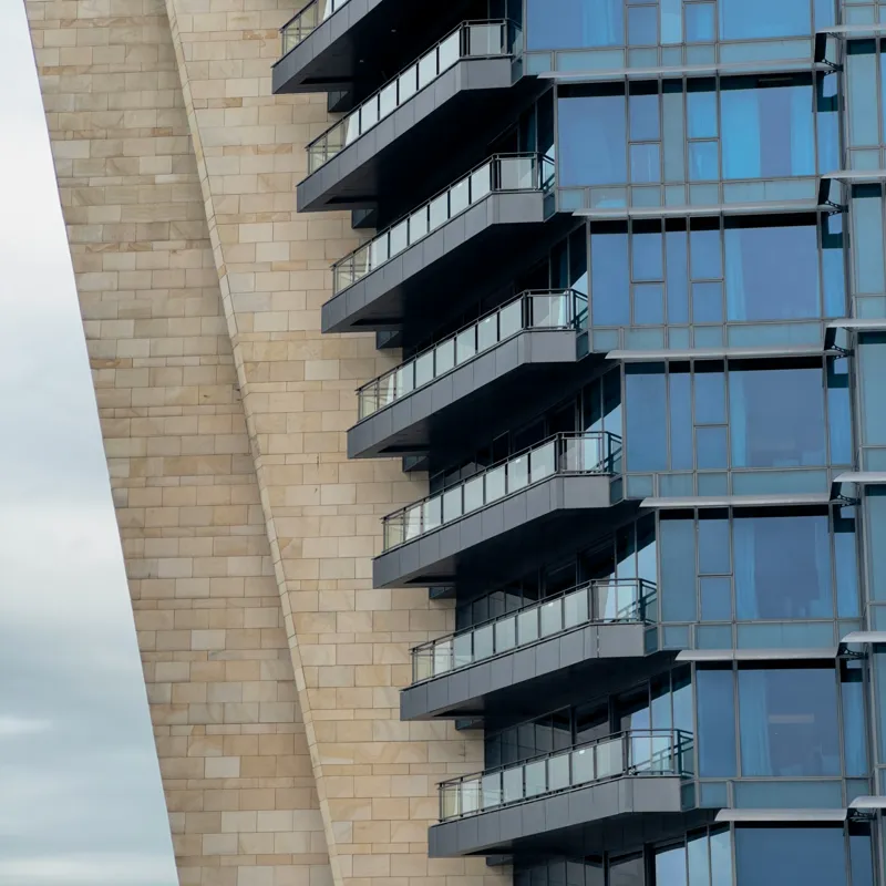 Tablou Canvas Arhitectură Modernă Terase Elegante Geometric Futuristic, 100 x 100 cm – poza 2