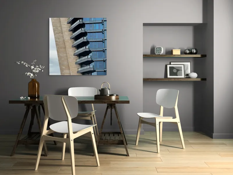 Tablou Canvas Arhitectură Modernă Terase Elegante Geometric Futuristic, 100 x 100 cm – poza 6