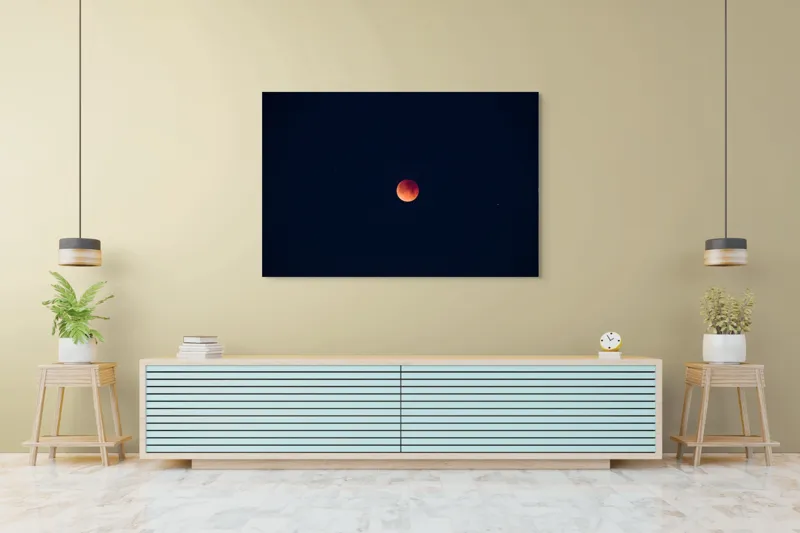 Tablou Canvas, "Luna în eclipsa nocturnă profundă", Lună, Roșie, Cer, Noapte, Eclipsă, Mister, Frumusețe, Liniște, 150 x 100 cm – poza 6
