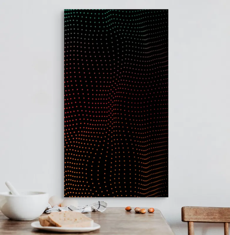 Tablou Canvas Abstract Dinamic cu Puncte Luminoase pe Fundal Întunecat, 50 x 90 cm – poza 3