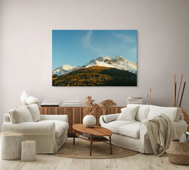 Tablou Canvas Natură Munți înzăpeziți Frumusețe Serenitate, 150 x 100 cm – poza 3
