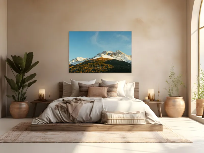 Tablou Canvas Natură Munți înzăpeziți Frumusețe Serenitate, 150 x 100 cm – poza 4