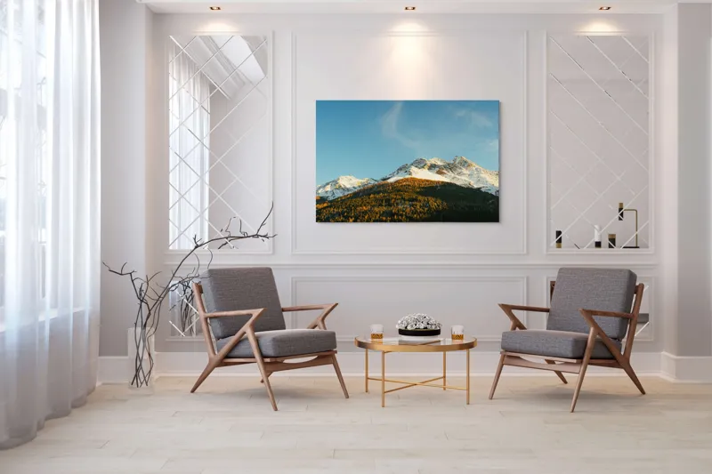 Tablou Canvas Natură Munți înzăpeziți Frumusețe Serenitate, 150 x 100 cm – poza 7