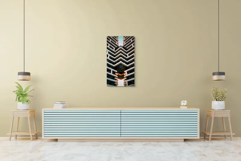 Tablou Canvas Geometrie și Reflexii Aurii - Design Futuristic pentru Spații Inte, 50 x 90 cm – poza 6