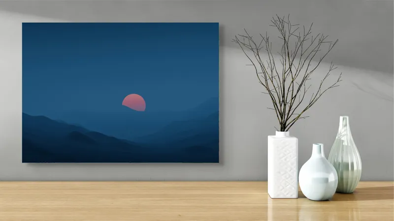 Tablou Canvas Răsărit tăcut peste văi albastre, 70 x 50 cm – poza 3