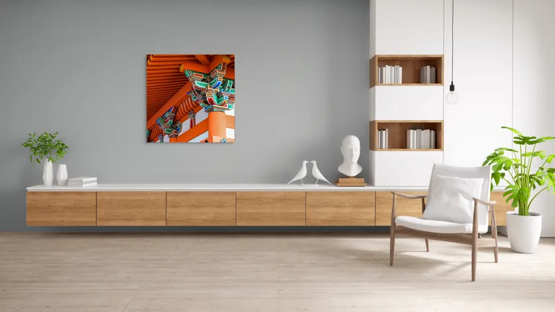 Tablou Canvas Armonia Culorilor în Arhitectură Tradițională, 100 x 100 cm – poza 8