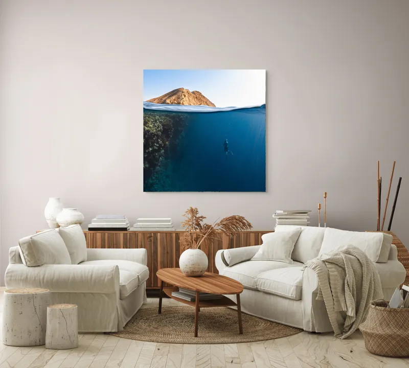 Tablou Canvas pe temă oceanică - Exploratorul abisurilor cristaline, 100 x 100 cm – poza 3