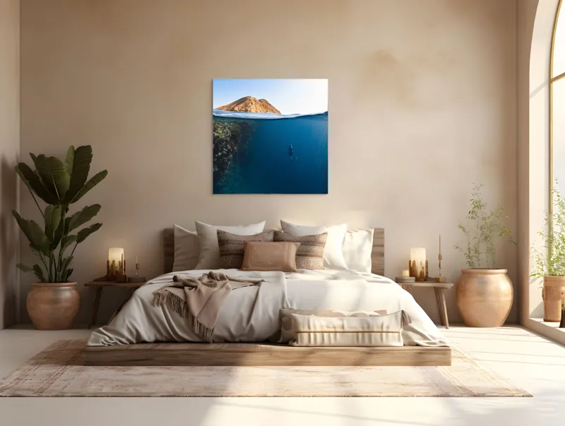 Tablou Canvas pe temă oceanică - Exploratorul abisurilor cristaline, 100 x 100 cm – poza 4