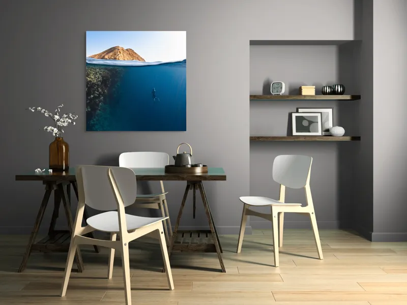 Tablou Canvas pe temă oceanică - Exploratorul abisurilor cristaline, 100 x 100 cm – poza 6