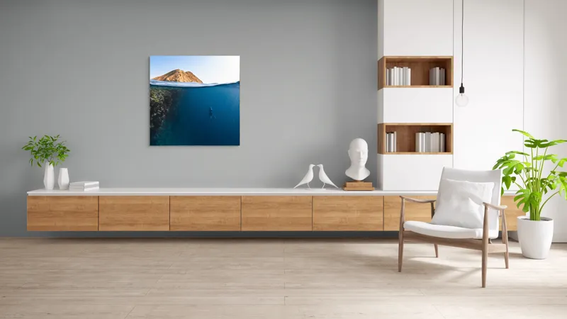 Tablou Canvas pe temă oceanică - Exploratorul abisurilor cristaline, 100 x 100 cm – poza 8