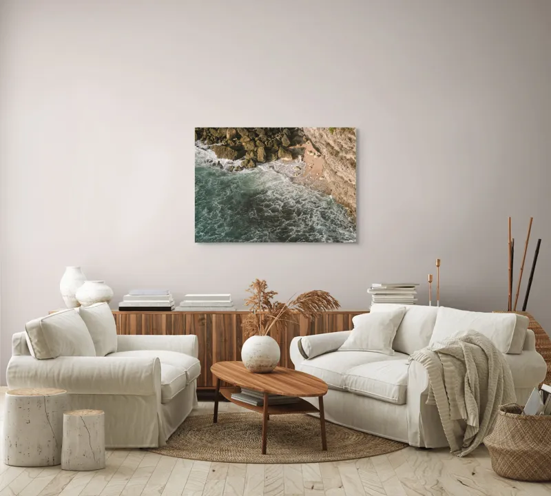 Tablou Canvas Valurile Timpului Îmbrăţişând Stâncile, 100 x 70 cm – poza 3