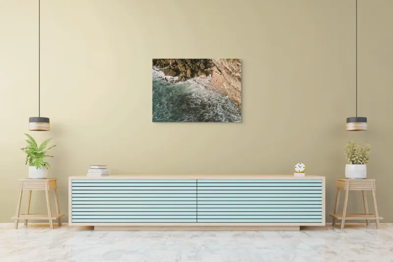 Tablou Canvas Valurile Timpului Îmbrăţişând Stâncile, 100 x 70 cm – poza 4
