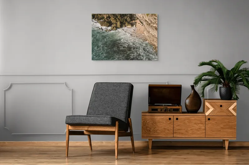 Tablou Canvas Valurile Timpului Îmbrăţişând Stâncile, 100 x 70 cm – poza 8