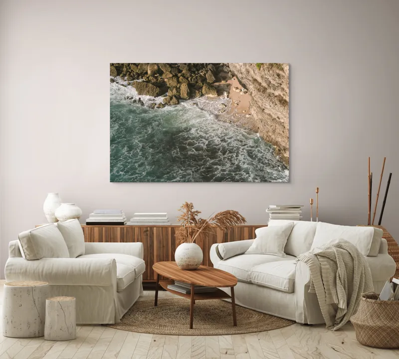 Tablou Canvas Valurile Timpului Îmbrăţişând Stâncile, 150 x 100 cm – poza 3