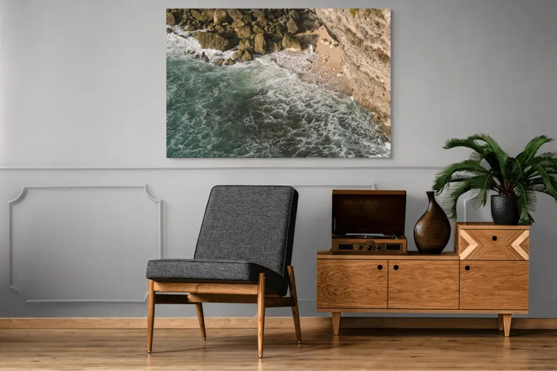 Tablou Canvas Valurile Timpului Îmbrăţişând Stâncile, 150 x 100 cm – poza 8