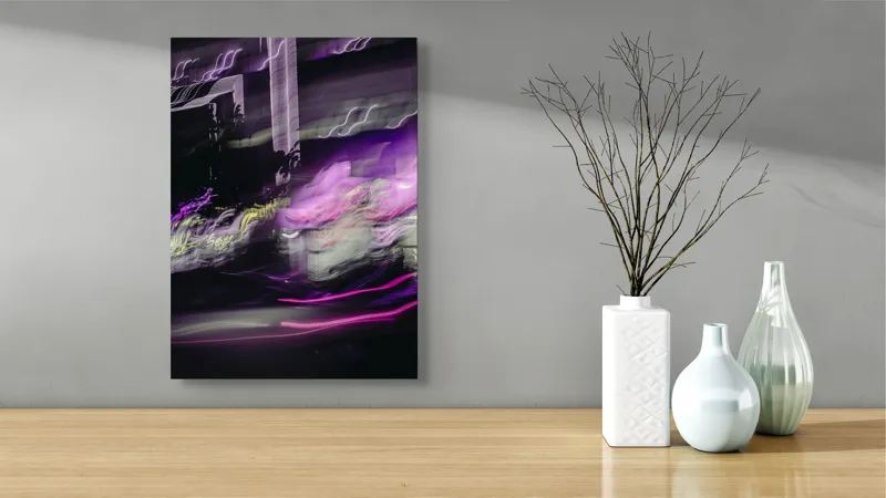 Tablou Canvas Ritmul Orașului în Lumini Violet, 39 x 54 cm – poza 4