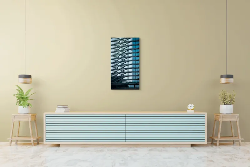 Tablou Canvas Unduirile timpului pe fațada sticlei, 50 x 90 cm – poza 6