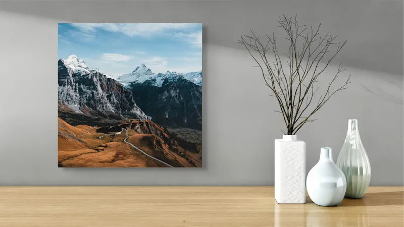 Tablou Canvas Peisaj Montan Multicolor, 50 x 50 cm – poza 3