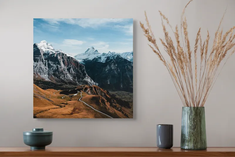 Tablou Canvas Peisaj Montan Multicolor, 50 x 50 cm – poza 4