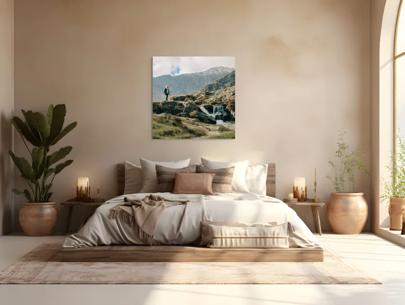 Tablou Canvas, "Drumeție pe stâncile înalte", 100 x 100 cm – poza 4