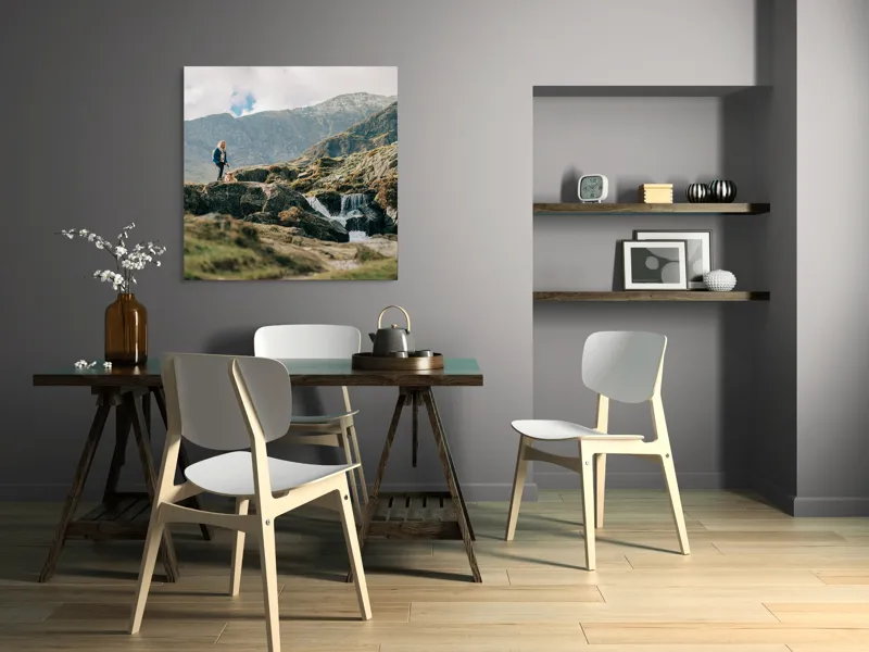 Tablou Canvas, "Drumeție pe stâncile înalte", 100 x 100 cm – poza 6