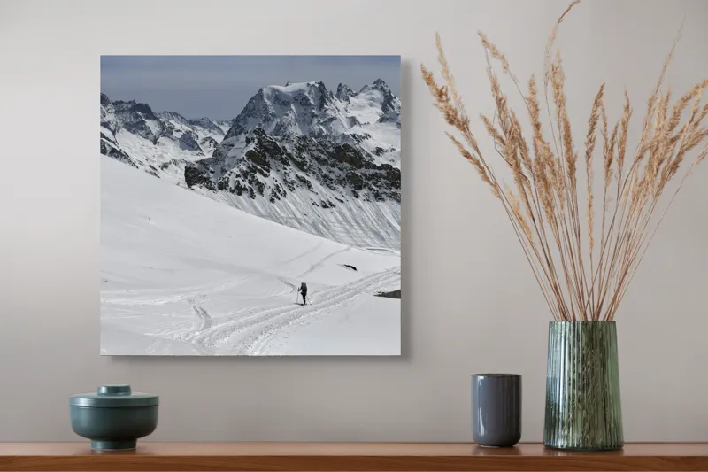 Tablou Canvas Peisaj Iarnă Munți Zăpadă Natură Creste, 50 x 50 cm – poza 4