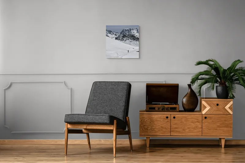 Tablou Canvas Peisaj Iarnă Munți Zăpadă Natură Creste, 50 x 50 cm – poza 6