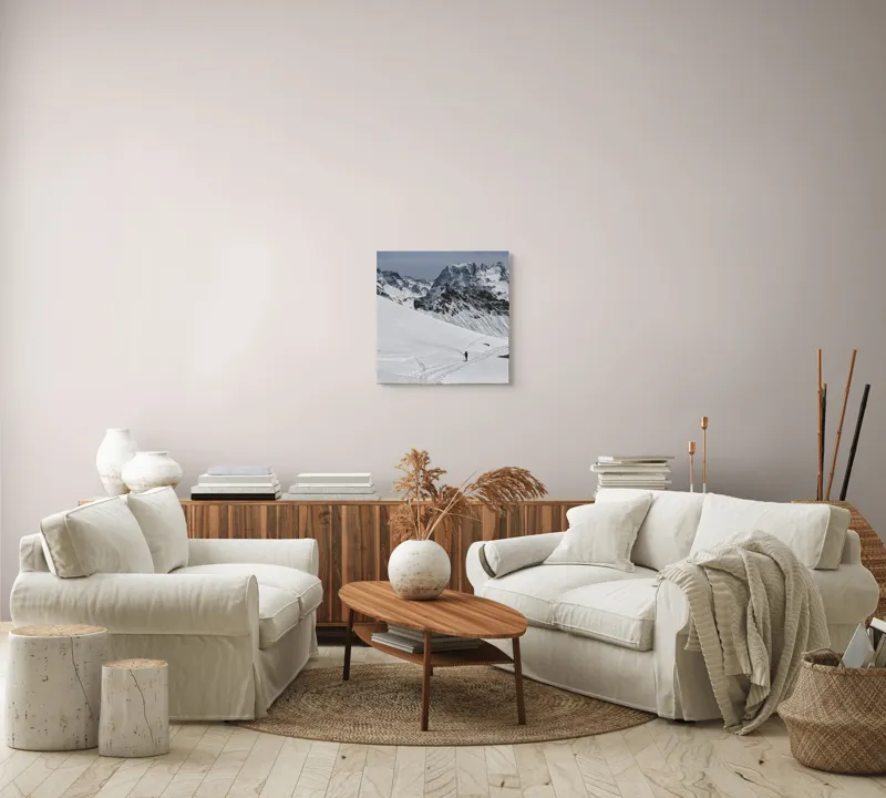 Tablou Canvas Peisaj Iarnă Munți Zăpadă Natură Creste, 50 x 50 cm – poza 7