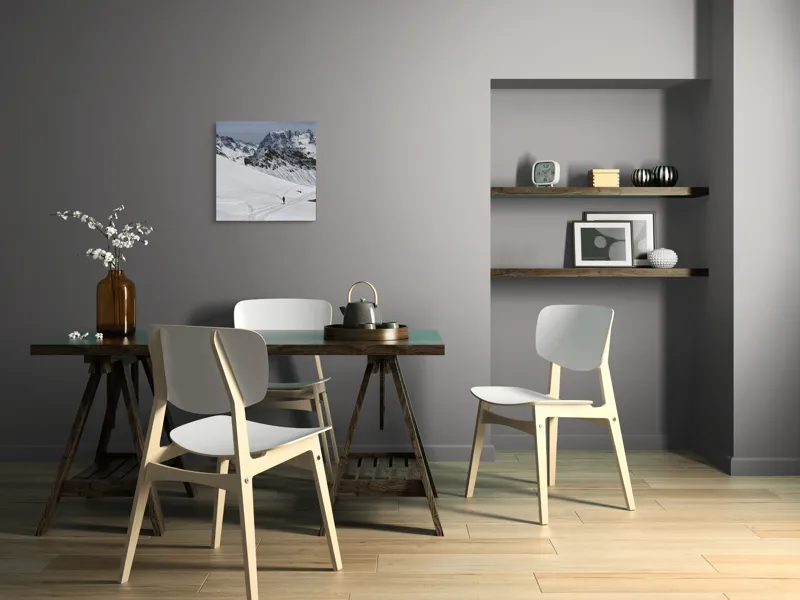 Tablou Canvas Peisaj Iarnă Munți Zăpadă Natură Creste, 50 x 50 cm – poza 8