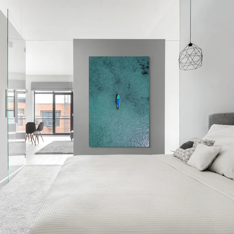 Tablou Canvas Barcă pe Ocean Liniștit Serenity Solitude, 100 x 150 cm – poza 5
