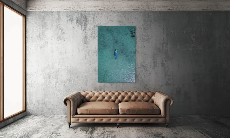 Tablou Canvas Barcă pe Ocean Liniștit Serenity Solitude, 100 x 150 cm – poza 6