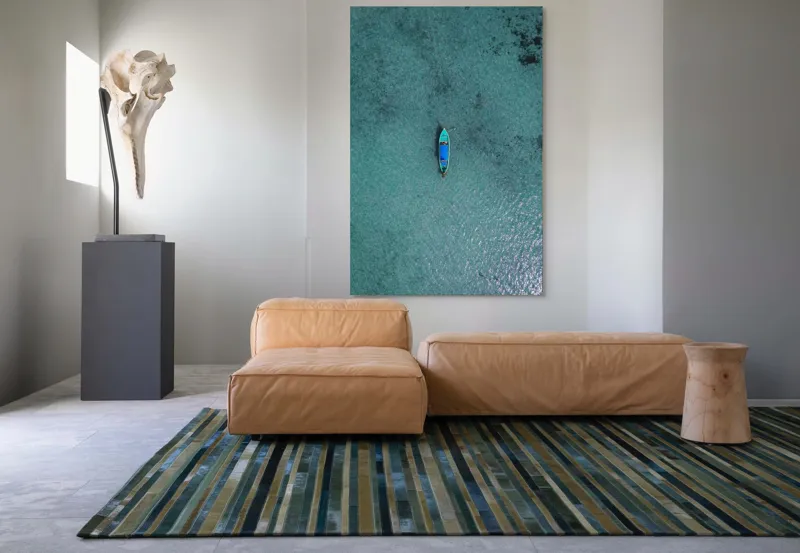Tablou Canvas Barcă pe Ocean Liniștit Serenity Solitude, 100 x 150 cm – poza 7