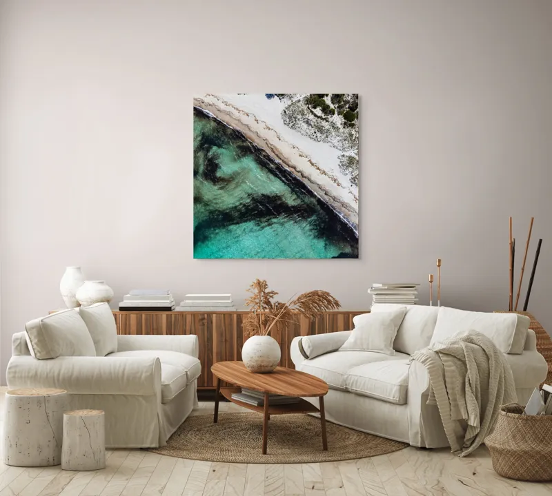 Tablou Canvas pe tema Unda mării și nisipului sălbatic, 100 x 100 cm – poza 3