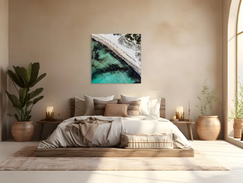 Tablou Canvas pe tema Unda mării și nisipului sălbatic, 100 x 100 cm – poza 4