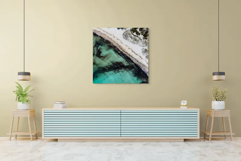 Tablou Canvas pe tema Unda mării și nisipului sălbatic, 100 x 100 cm – poza 5