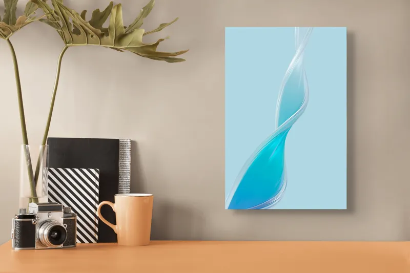 Tablou Canvas Silueta Unduitoare în Azuriu Diafan, 26 x 39 cm – poza 3