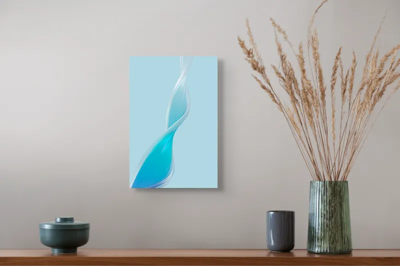 Tablou Canvas Silueta Unduitoare în Azuriu Diafan, 26 x 39 cm – poza 5