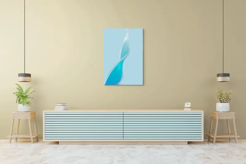 Tablou Canvas Silueta Unduitoare în Azuriu Diafan, 70 x 100 cm – poza 5