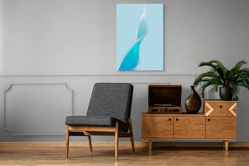 Tablou Canvas Silueta Unduitoare în Azuriu Diafan, 70 x 100 cm – poza 6