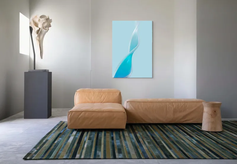 Tablou Canvas Silueta Unduitoare în Azuriu Diafan, 70 x 100 cm – poza 7