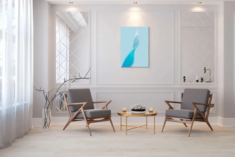 Tablou Canvas Silueta Unduitoare în Azuriu Diafan, 70 x 100 cm – poza 8