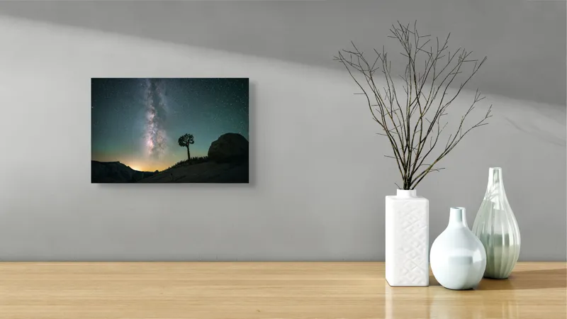 Tablou Canvas Peisaj Montan Galaxie Noapte Natură Univers, 39 x 26 cm – poza 8