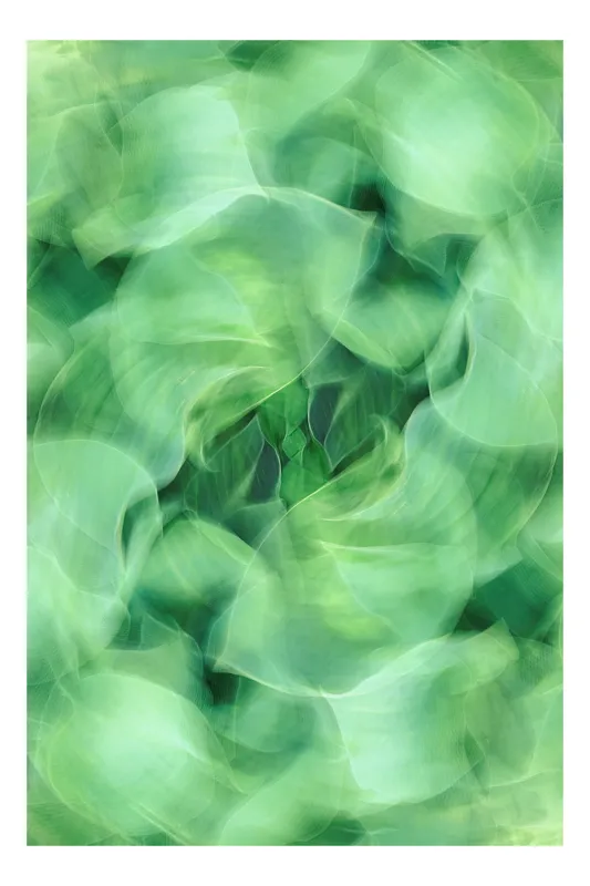 Tablou Canvas cu design floral abstract verde, 100 x 100 cm